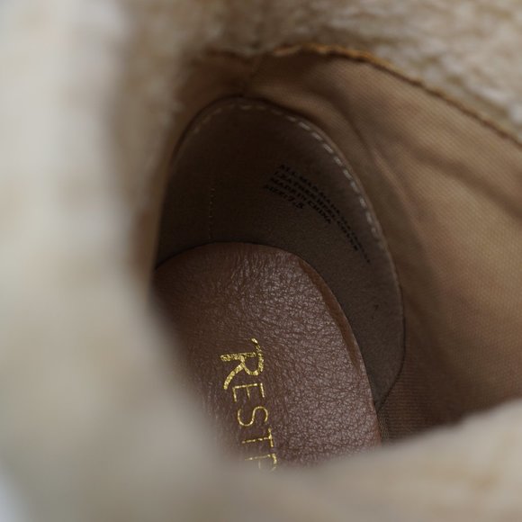 Restricted sherpa lined lace up ankle booties heel boots size 7.5 - Picture 8 of 8